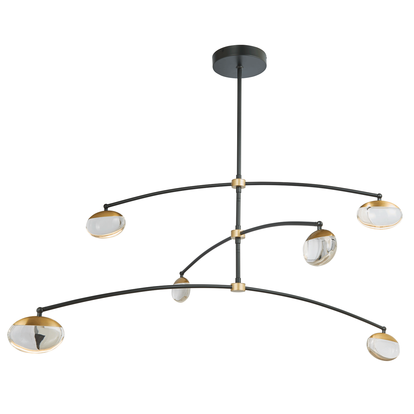 6-Light Crystal Teardrop Glass Chandelier