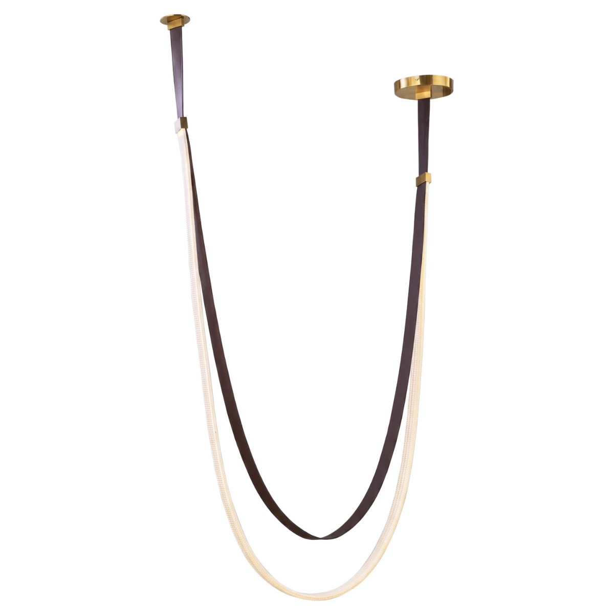 120" Flat Silicon Rope Pendant with Leather Suspension
