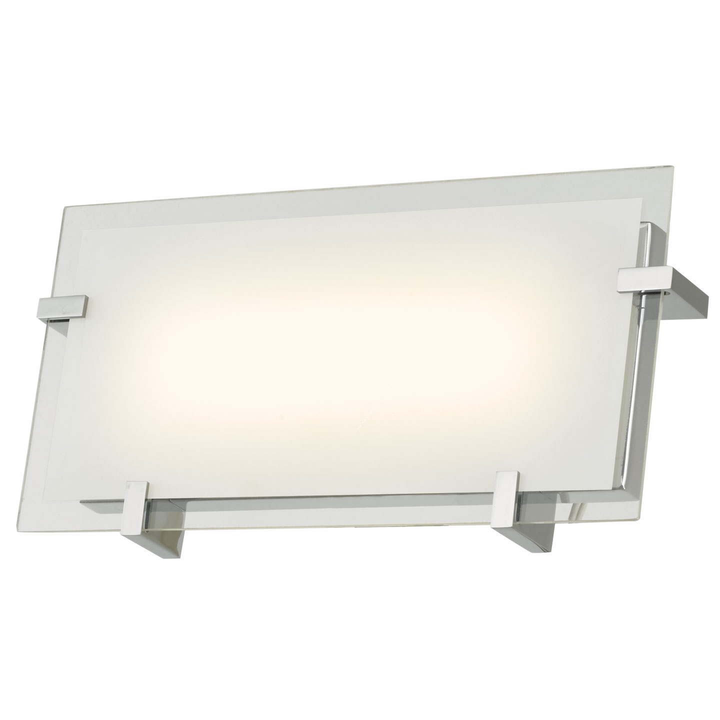 12" Frosted Glass Flat Panel Vanity-Wall Fixture with High Output Dimmable LED