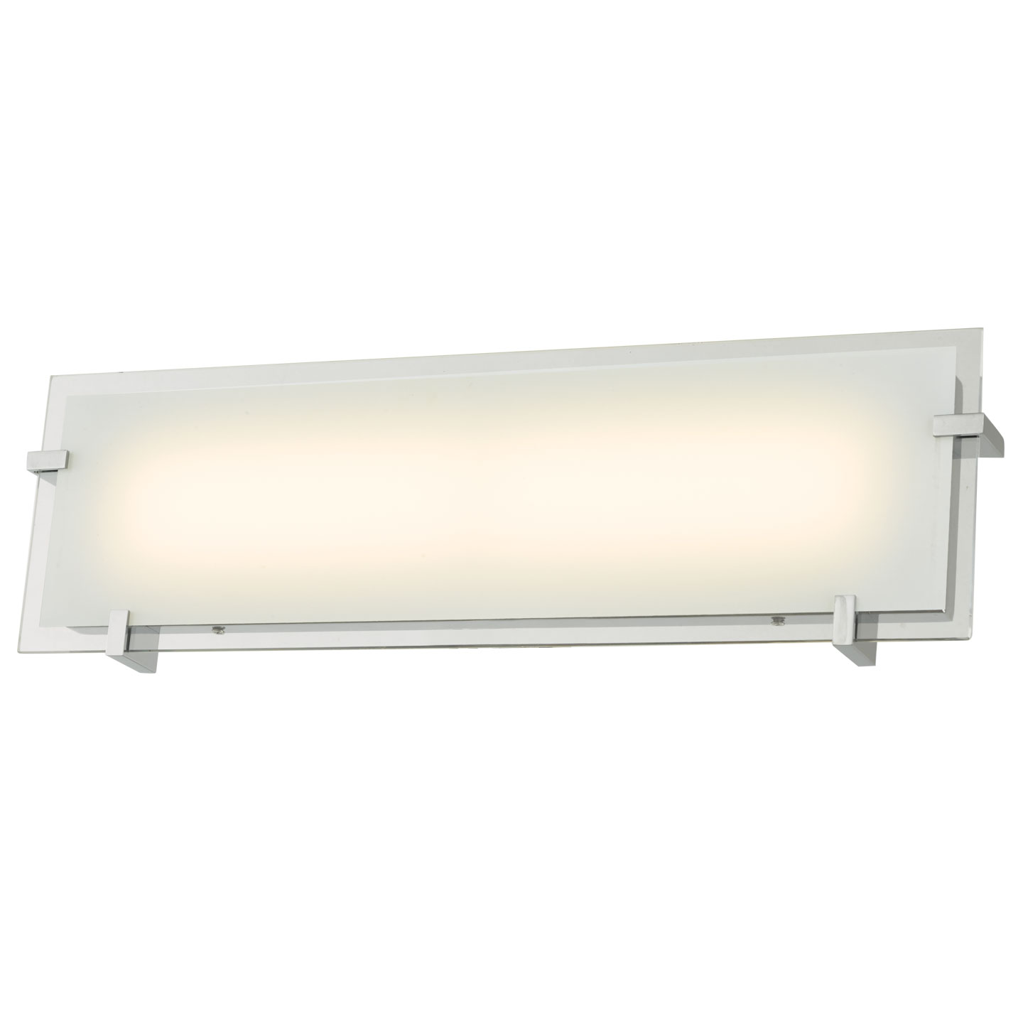 20" Frosted Glass Flat Panel Vanity-Wall Fixture with High Output Dimmable LED