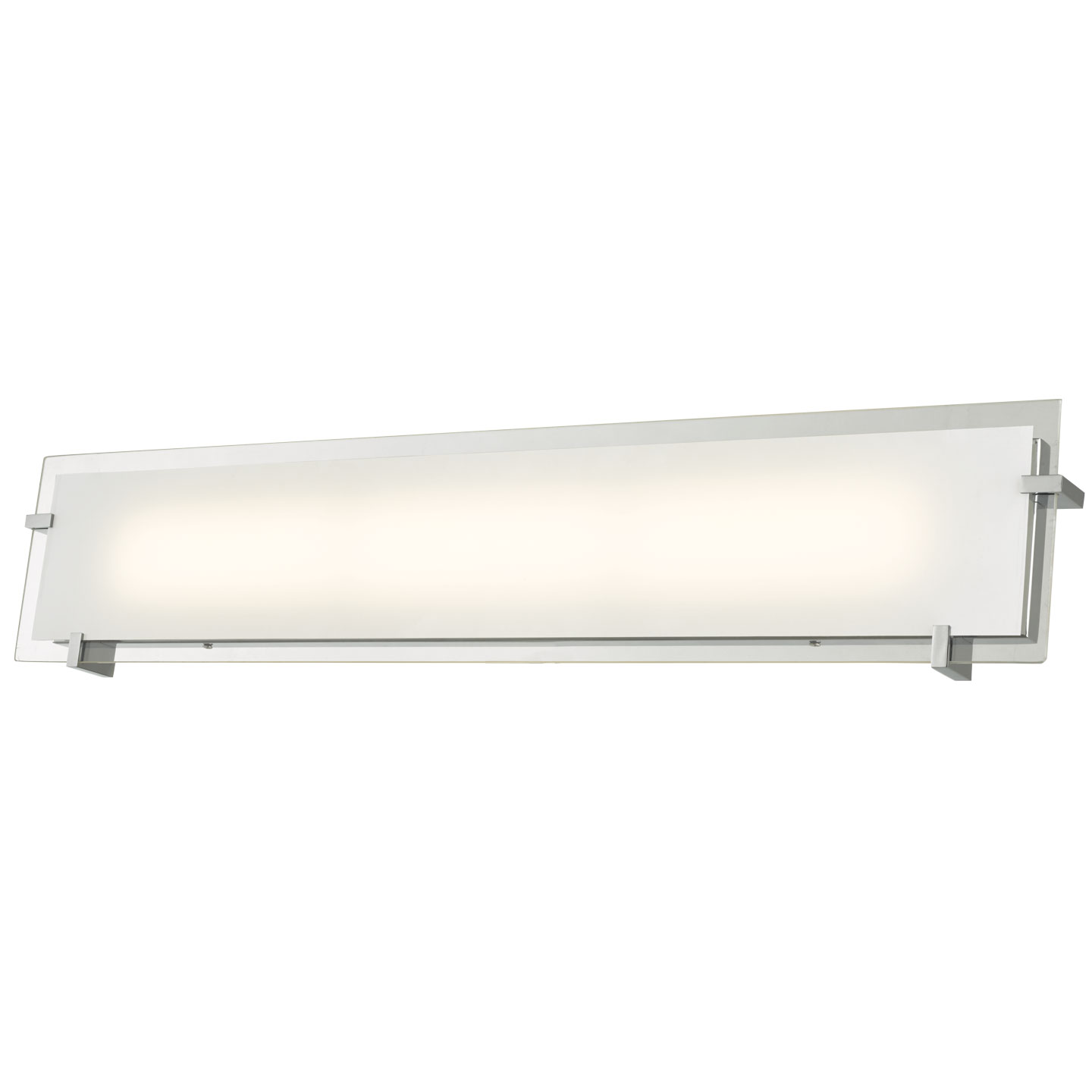 30" Frosted Glass Flat Panel Vanity-Wall Fixture with High Output Dimmable LED