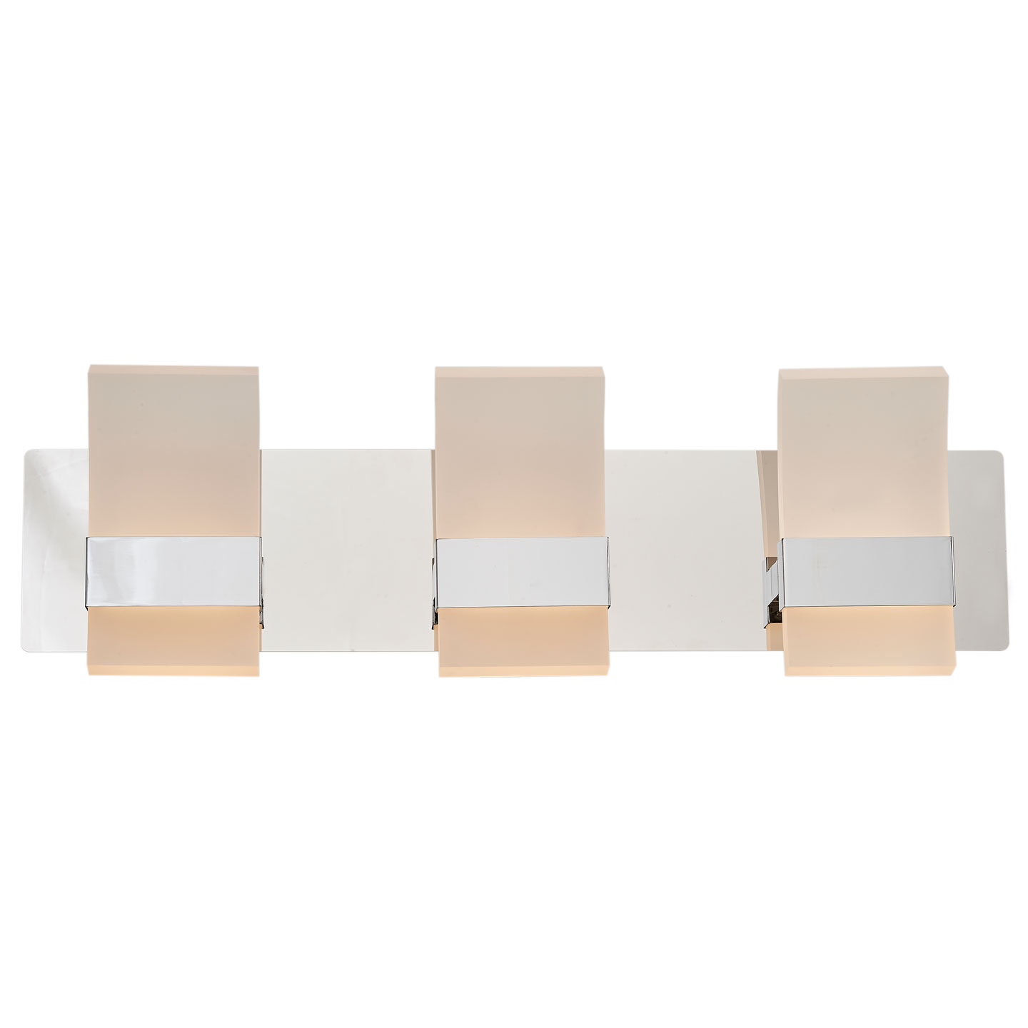 3 Light Curved Frosted Acrylic Edge Lit Vanity