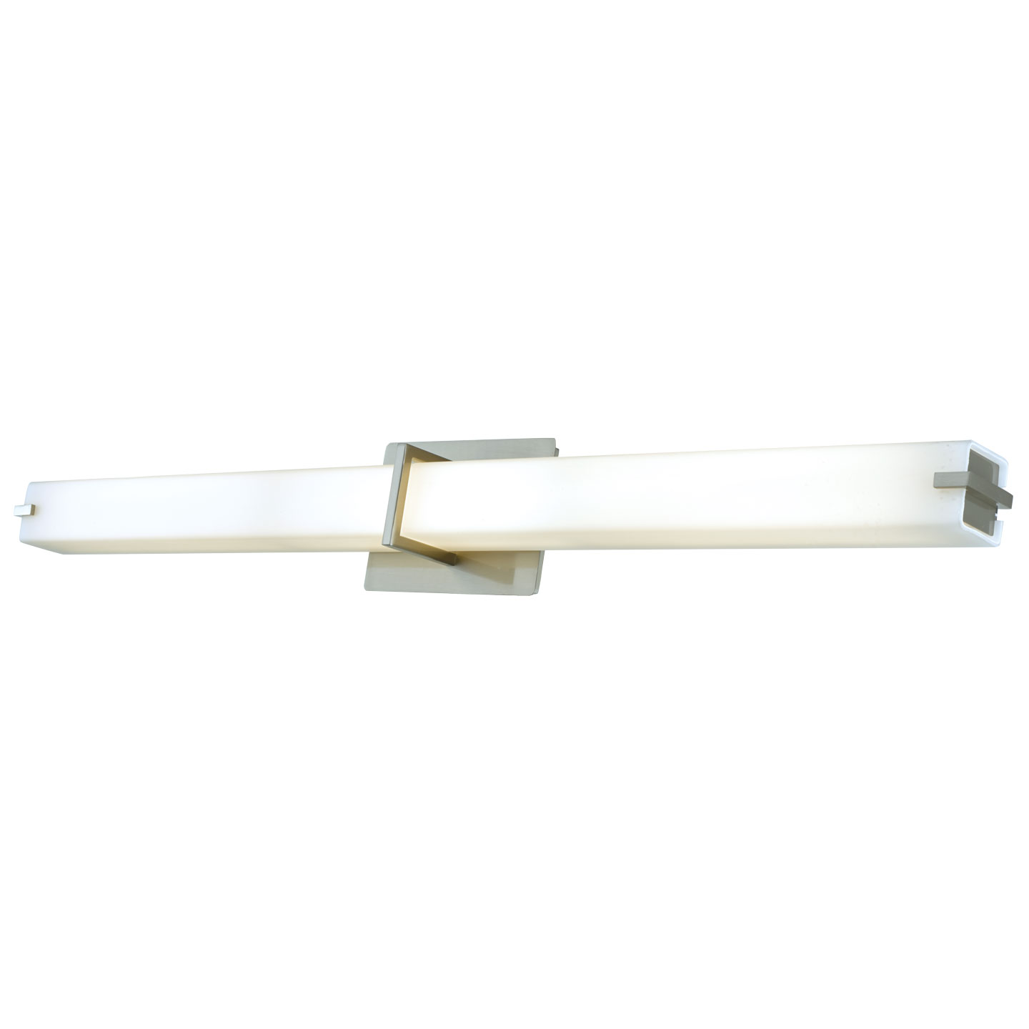 38" Vertical or Horizontal Mount Square Glass Vanity-Wall Fixture with High Output Dimmable LED