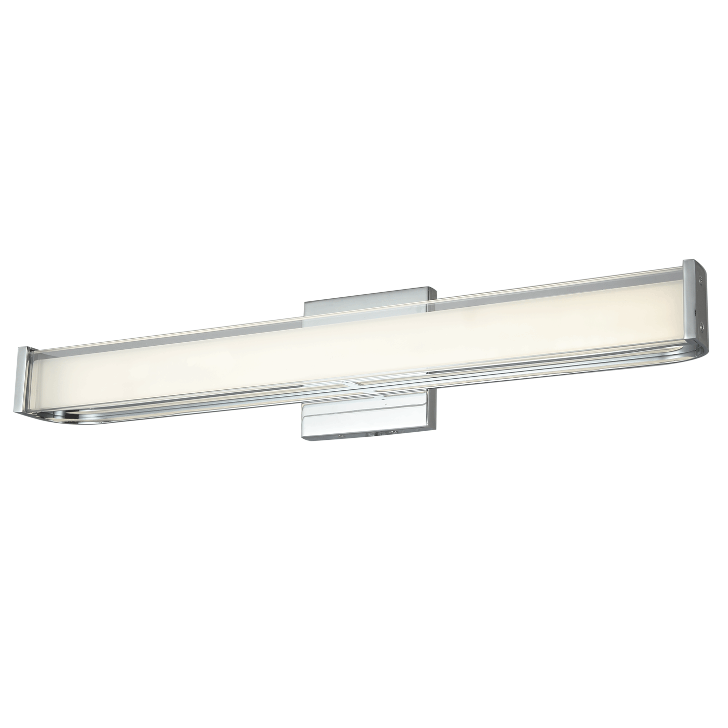 Medium Curved Metal Vanity with Frosted Glass Diffuser