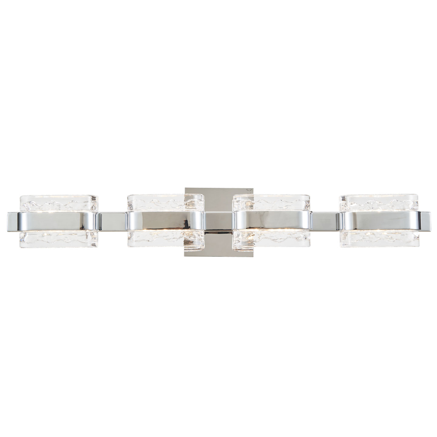4 Light Crystal Glass Vanity with movable Backplate   