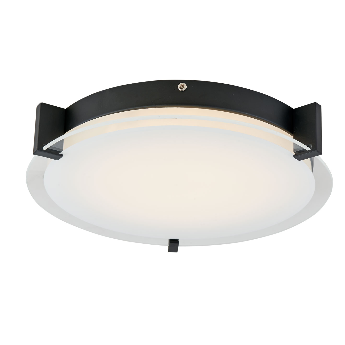 Medium Round Glass Low Profile Flushmount
