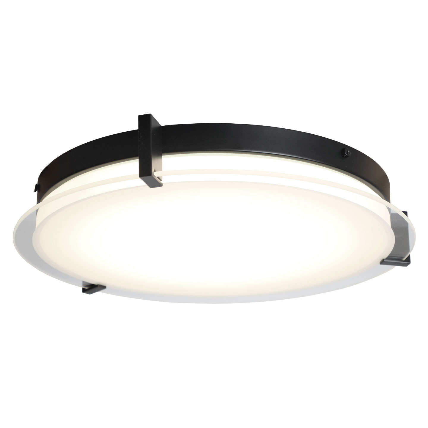 Large Round Glass Low Profile Flushmount