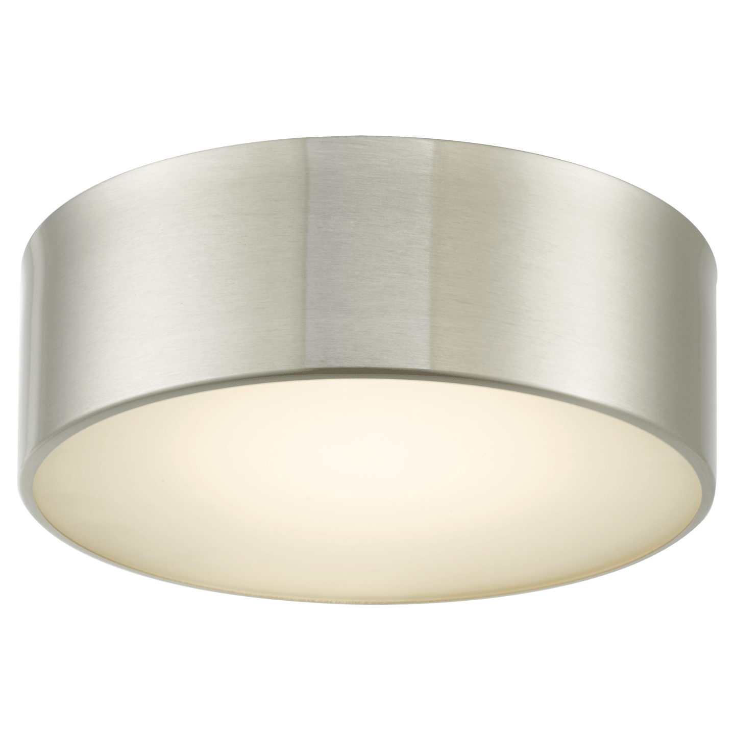 10" Metal Cylinder and Frosted Glass Flushmount with High Output Dimmable LED