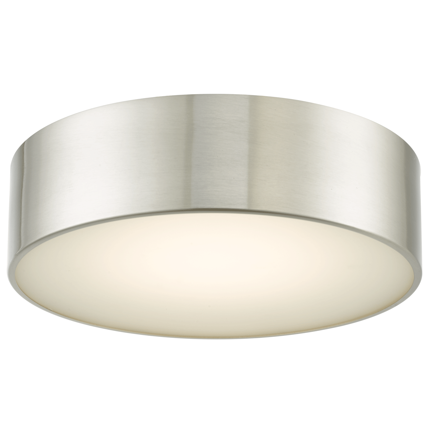 12" Metal Cylinder and Frosted Glass Flushmount with High Output Dimmable LED