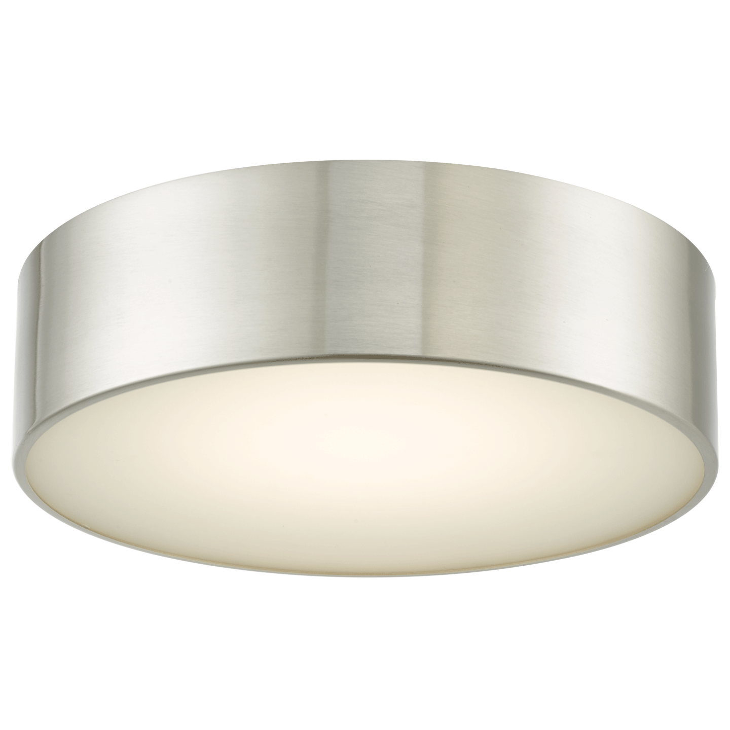 12" Metal Cylinder and Frosted Glass Flushmount with High Output Dimmable LED