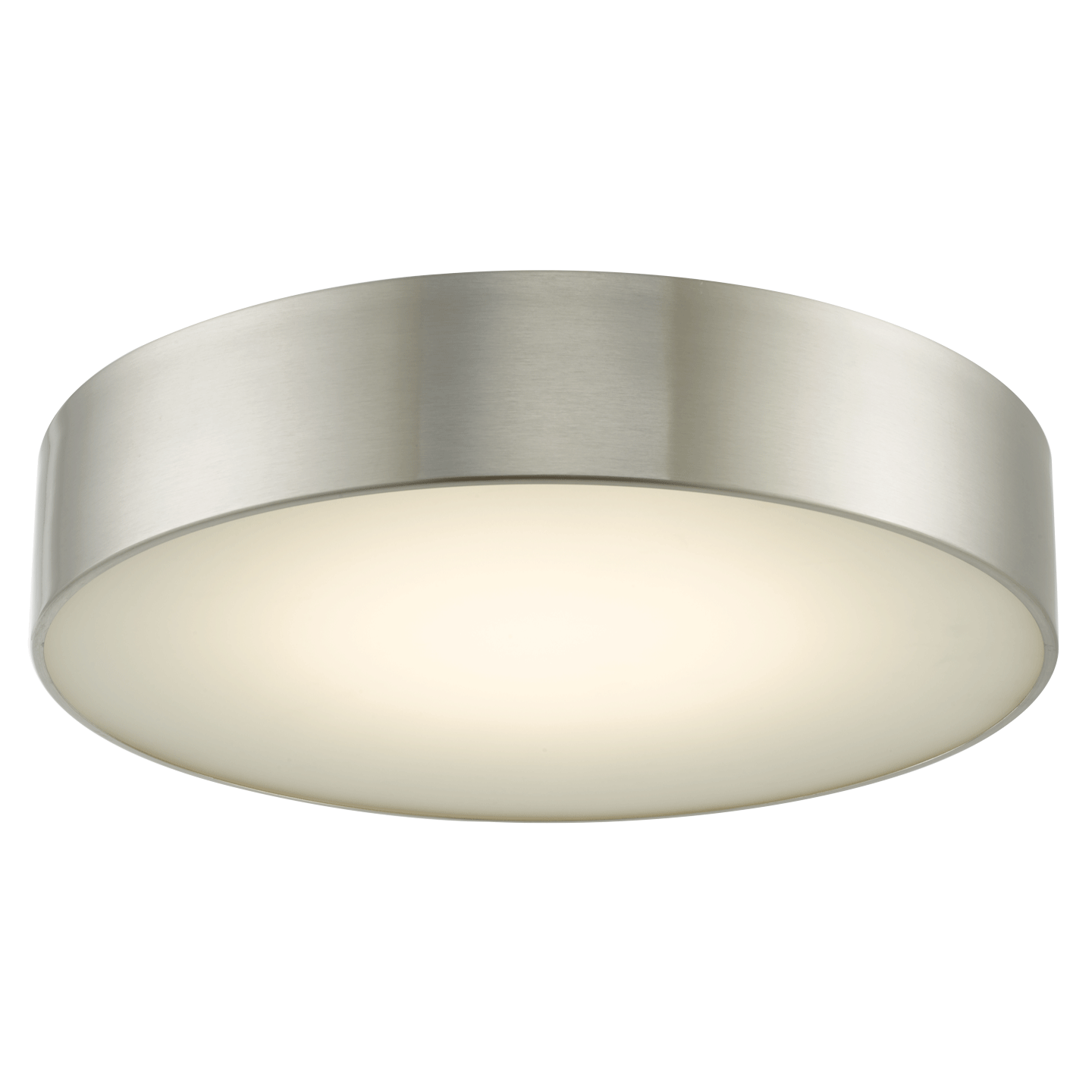 16" Metal Cylinder and Frosted Glass Flushmount with High Output Dimmable LED