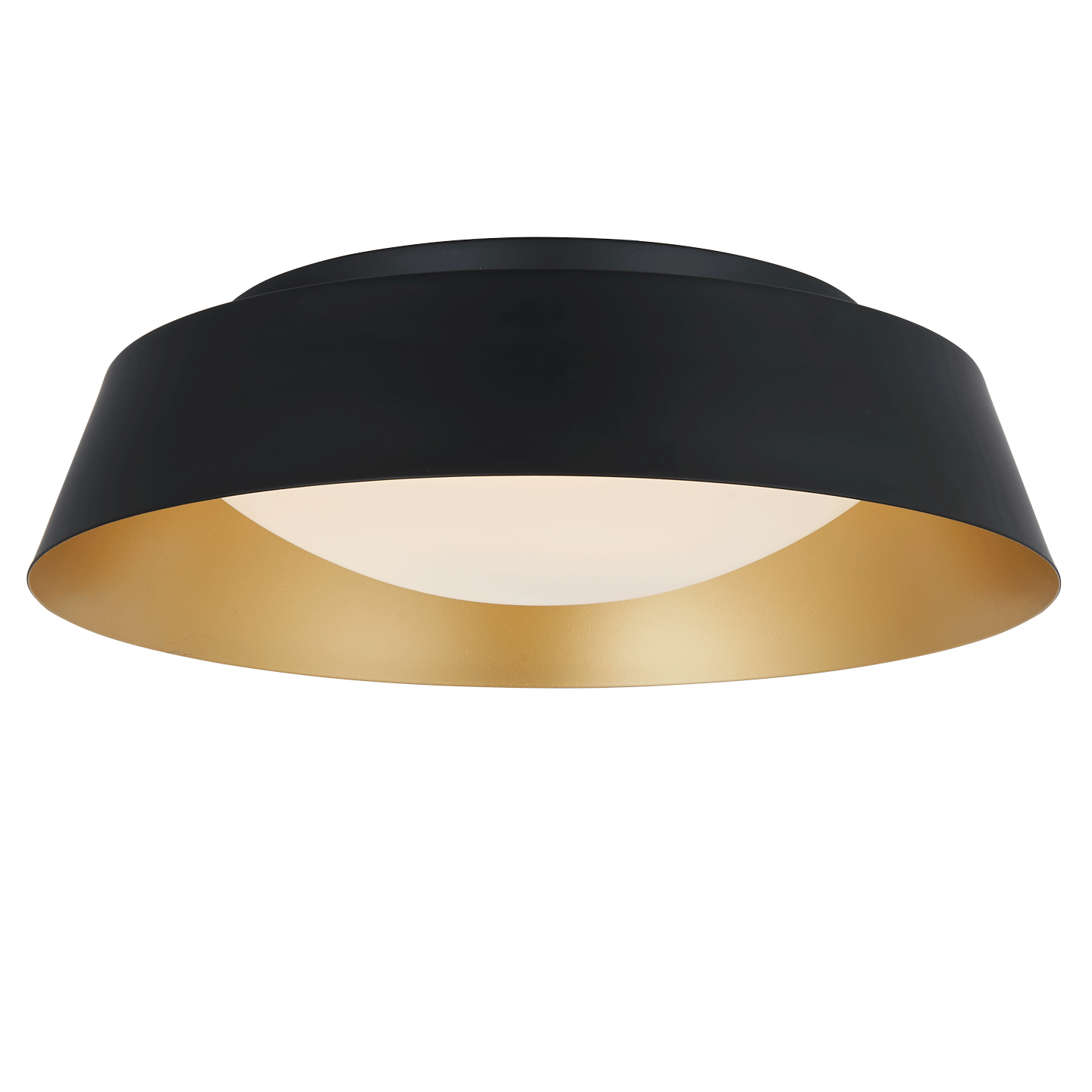 15" 3CCT Flared Metal Frame Flushmount with Opal Glass Diffuser