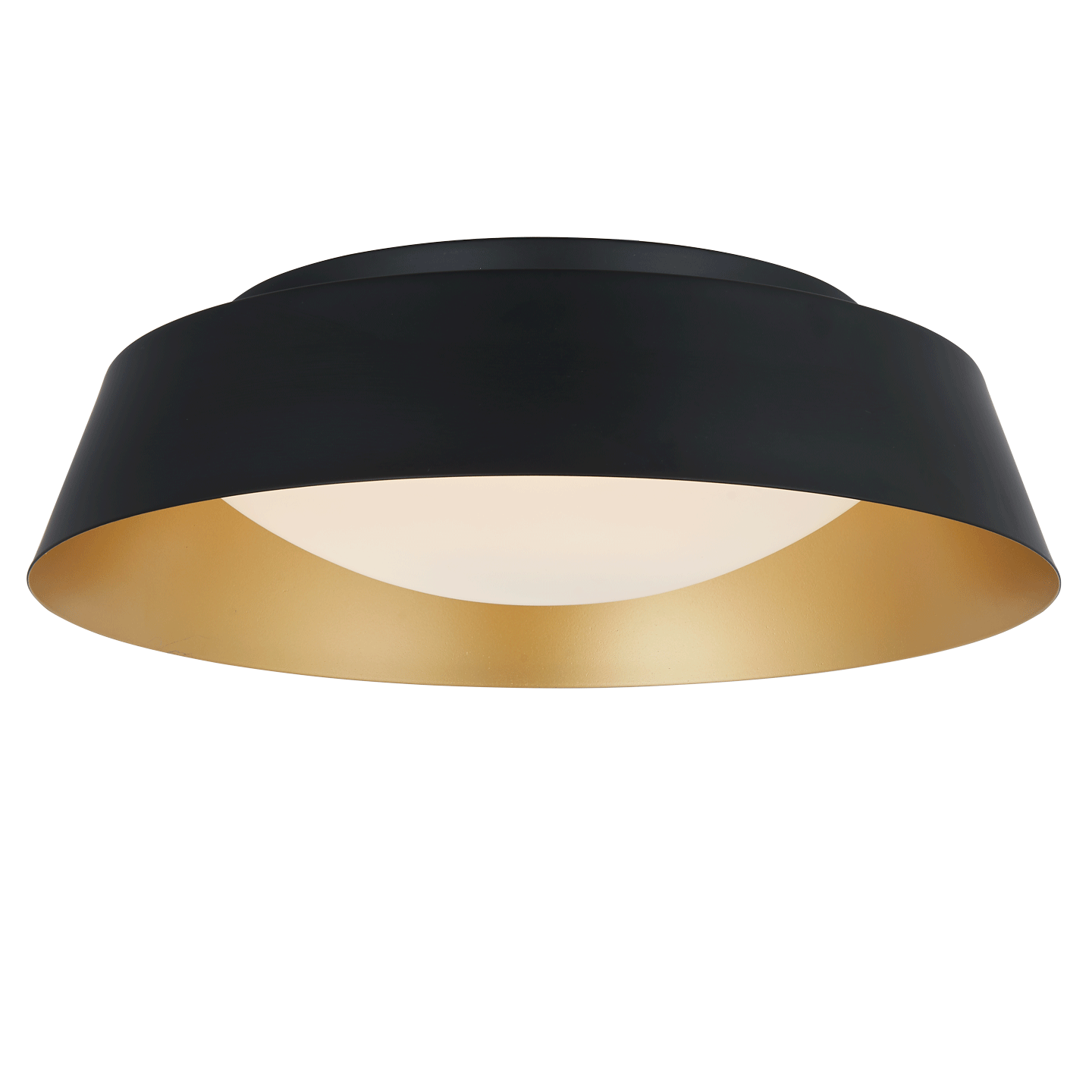 15" 3CCT Flared Metal Frame Flushmount with Opal Glass Diffuser