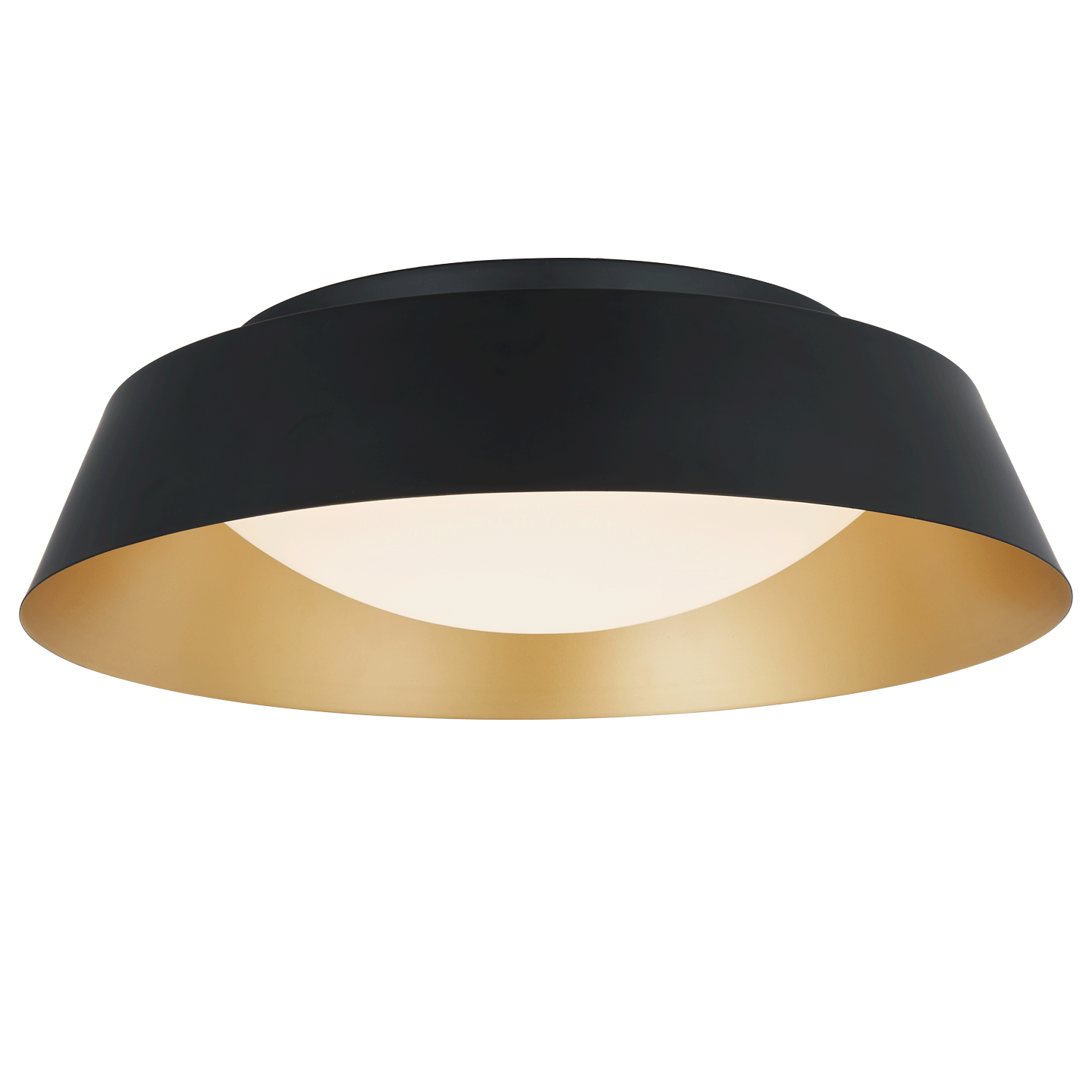 18" 3CCT Flared Metal Frame Flushmount with Opal Glass Diffuser