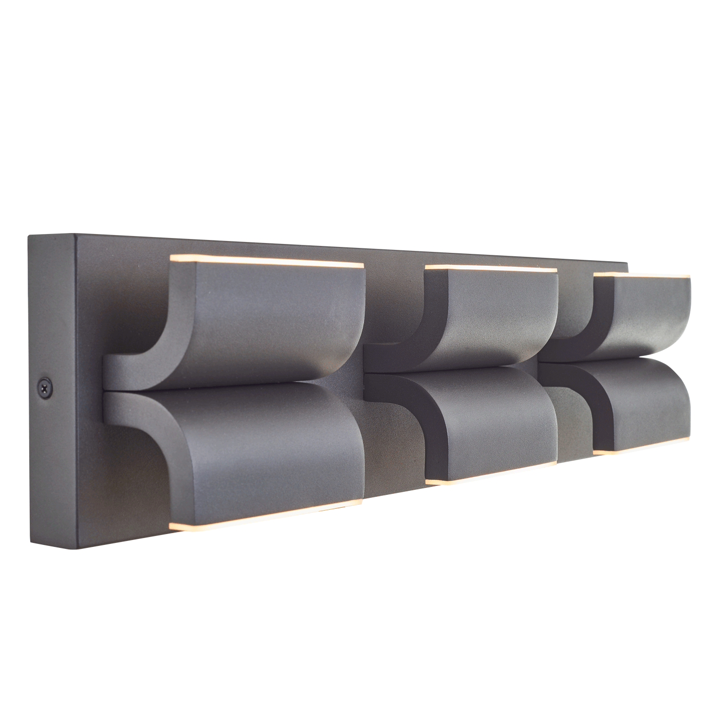 Wet Location 6 Light Curved Aluminum Wall Fixture