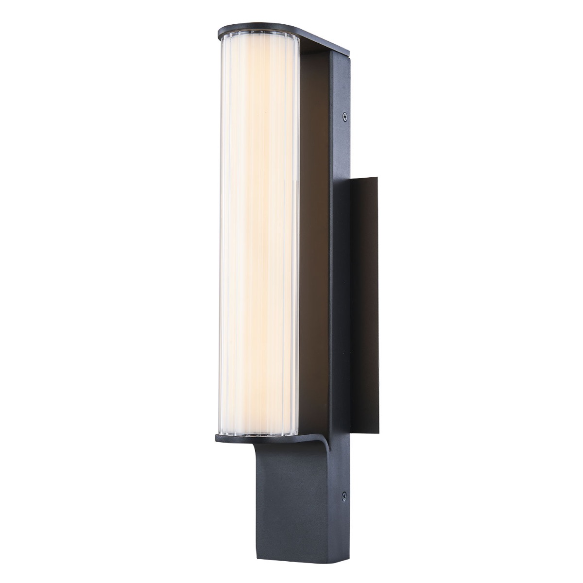 16 Inch Marine Grade Wet Location Wall Fixture with Ribbed Frosted Glass Diffuser